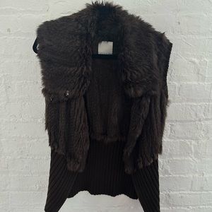 Pinko Fur Brown Vest Size 4